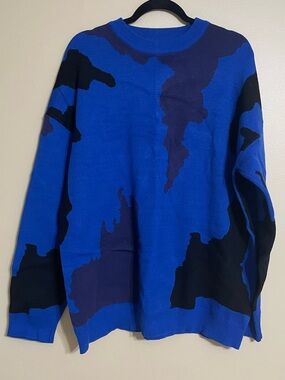 Aelfric Eden Blue black camo Sweater Size XL